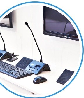 Konferans salonu mikrofon ve görüntü sistemi kurulumu
